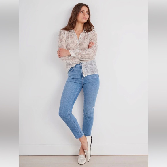 Paige Sarah Slim Capulet Destructed Jeans, Size 27 - Picture 3 of 16